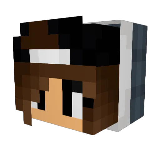 lMS3l Minecraft avatar head, 3D render