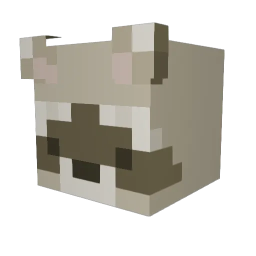 lWp Minecraft avatar head, 3D render