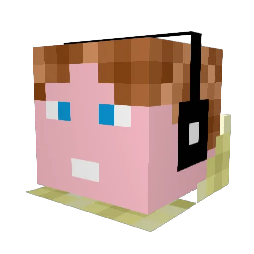 l_german Minecraft avatar head, 3D render