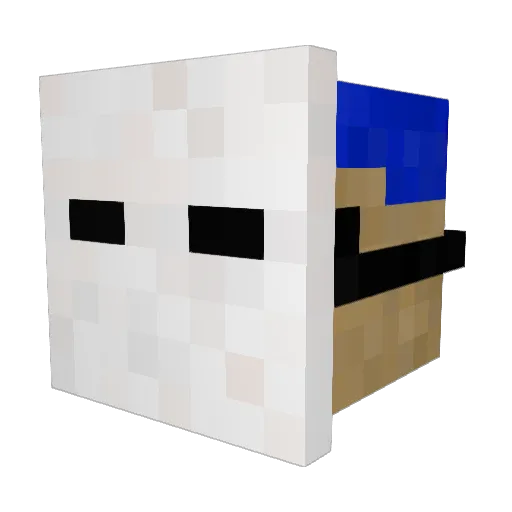 l_inux Minecraft avatar head, 3D render