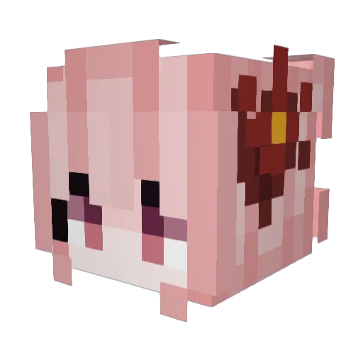 lacrymoza Minecraft avatar head, 3D render