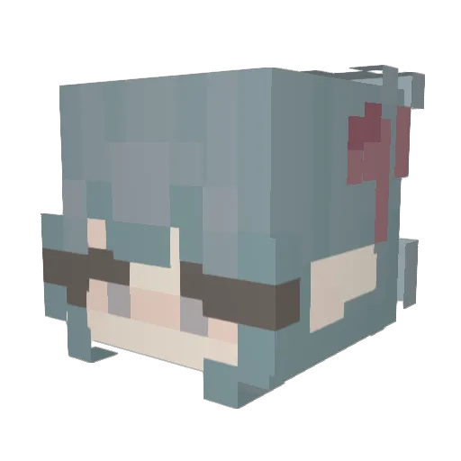 ladiebird Minecraft avatar head, 3D render