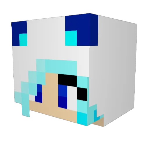 ladylza Minecraft avatar head, 3D render
