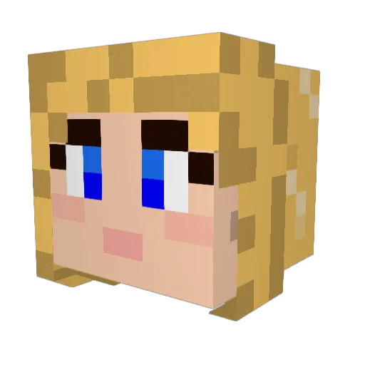 ladymulti Minecraft avatar head, 3D render
