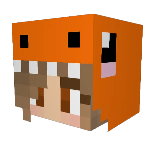 ladystunt Minecraft avatar head, 3D render