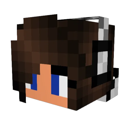 lakefront Minecraft avatar head, 3D render