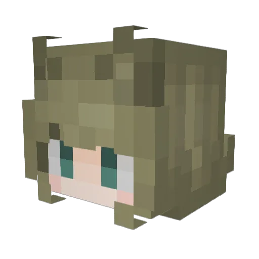 lalacya Minecraft avatar head, 3D render
