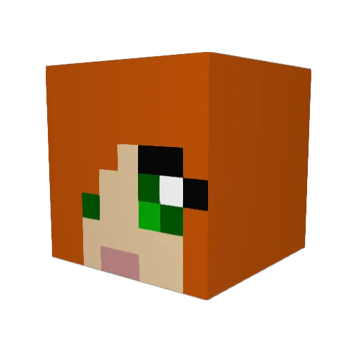 lalalalina Minecraft avatar head, 3D render