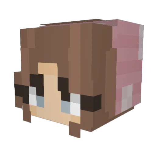 lalelilolulu Minecraft avatar head, 3D render