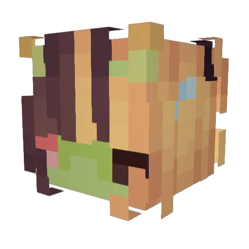 lamecinnabun Minecraft avatar head, 3D render