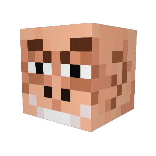 lanang Minecraft avatar head, 3D render