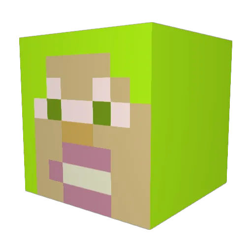 landcar Minecraft avatar head, 3D render