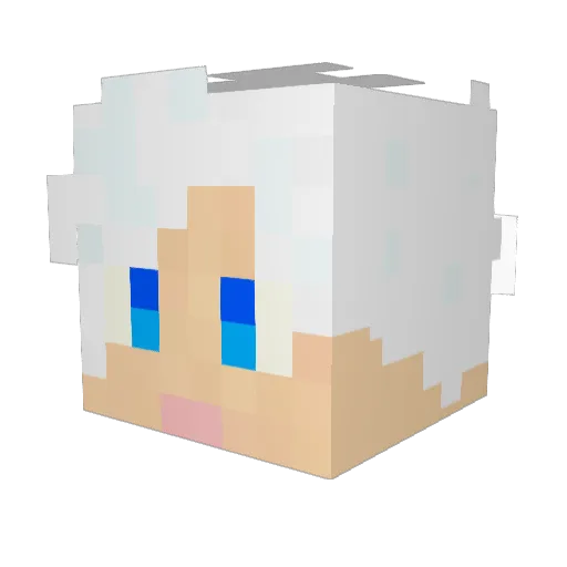 lansha_ Minecraft avatar head, 3D render
