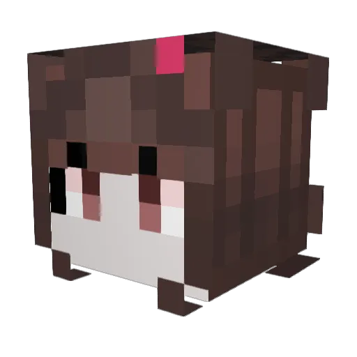 laobashiba Minecraft avatar head, 3D render