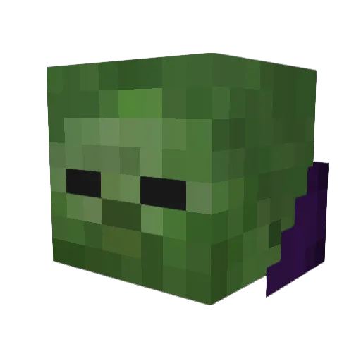 laojiangshi Minecraft avatar head, 3D render