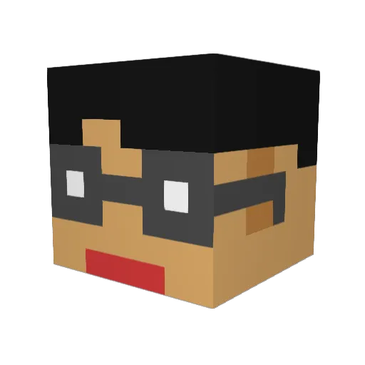 laoyaooc Minecraft avatar head, 3D render