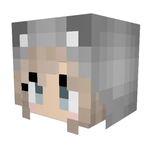 lapsnuggles Minecraft avatar head, 3D render