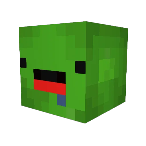 large_eel Minecraft avatar head, 3D render