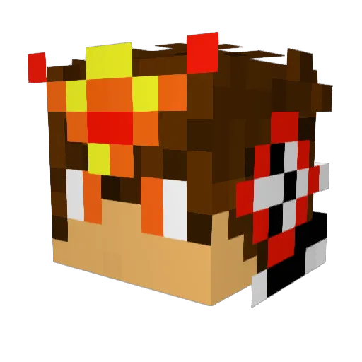 larischan Minecraft avatar head, 3D render