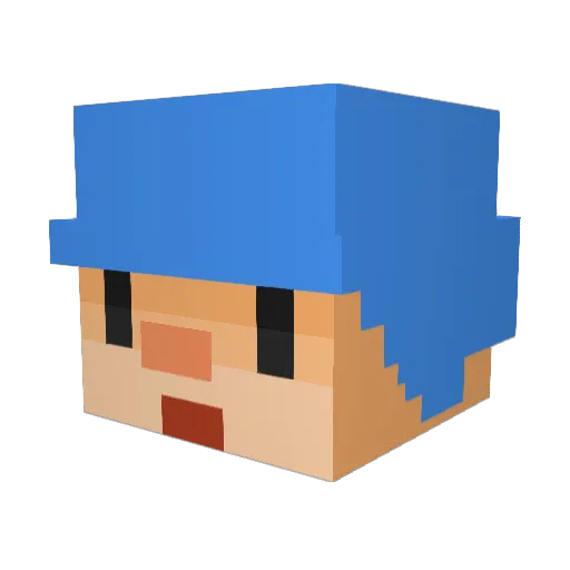 larpingprada Minecraft avatar head, 3D render