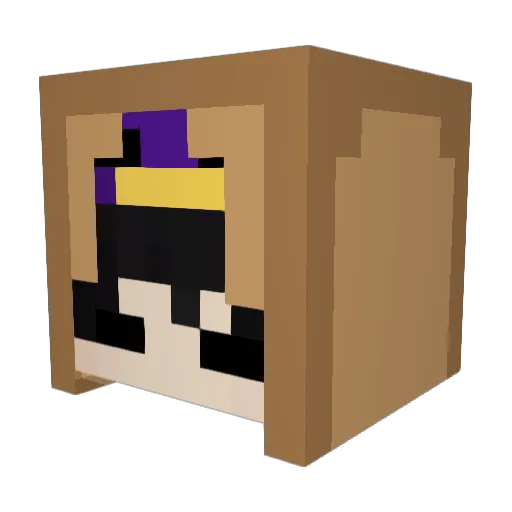 larponu Minecraft avatar head, 3D render