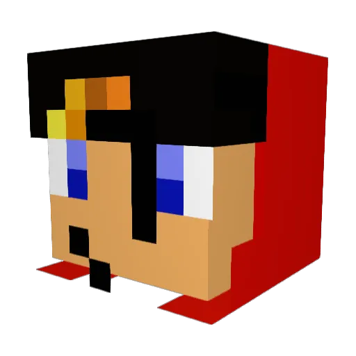 larraye Minecraft avatar head, 3D render