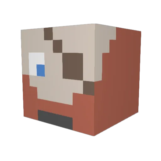 lasertrex Minecraft avatar head, 3D render