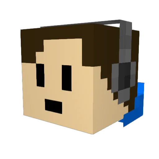 lasji Minecraft avatar head, 3D render
