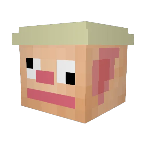 lasse2k Minecraft avatar head, 3D render