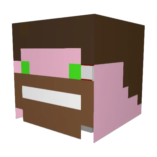 lastlapLP Minecraft avatar head, 3D render