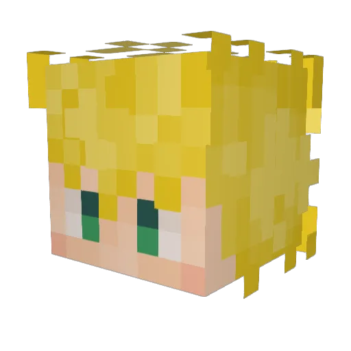 laughinglamas Minecraft avatar head, 3D render