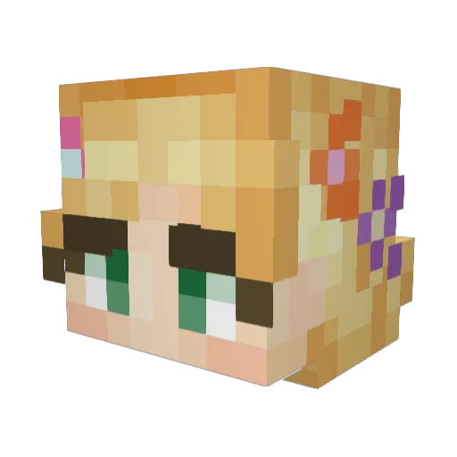 laupiupiu Minecraft avatar head, 3D render