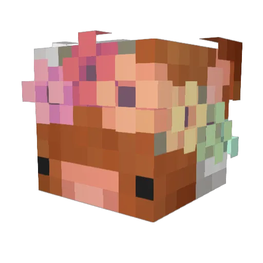 lauralikescows Minecraft avatar head, 3D render