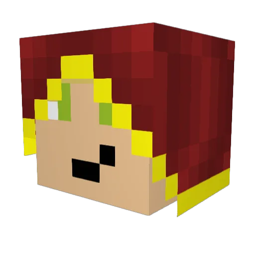 lauricNC Minecraft avatar head, 3D render