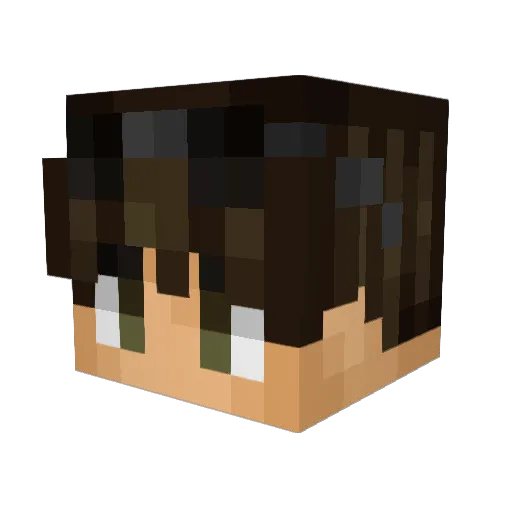 lautysando Minecraft avatar head, 3D render