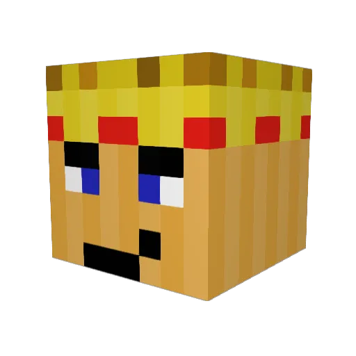 lauwed Minecraft avatar head, 3D render