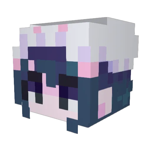 lavendead Minecraft avatar head, 3D render
