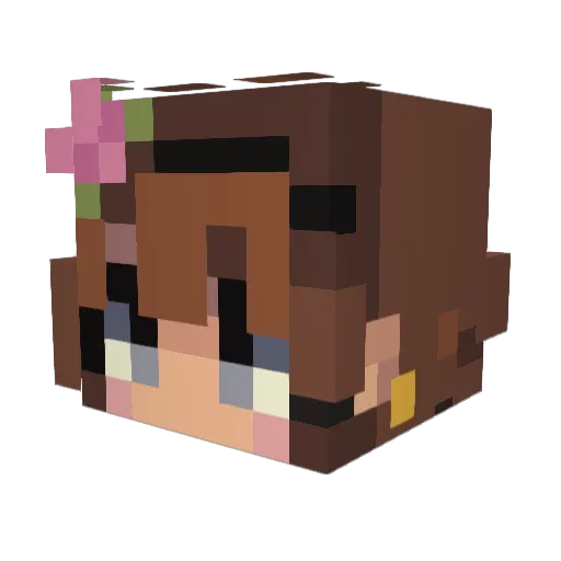 lavenderbby Minecraft avatar head, 3D render