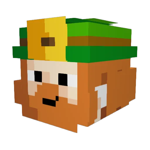 lazimen Minecraft avatar head, 3D render