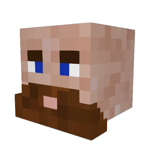 lazzwe Minecraft avatar head, 3D render