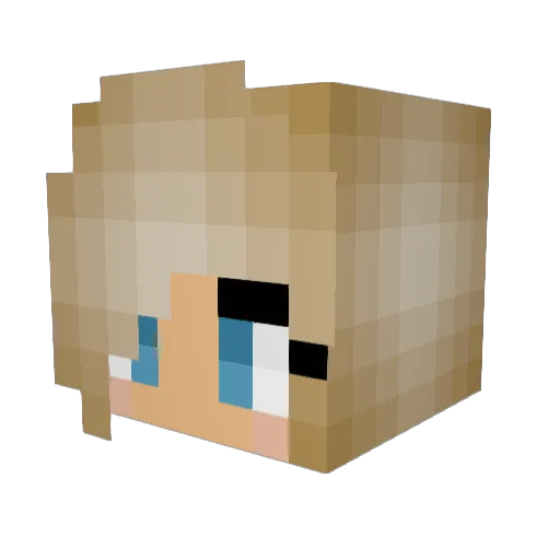 lazzwhile Minecraft avatar head, 3D render