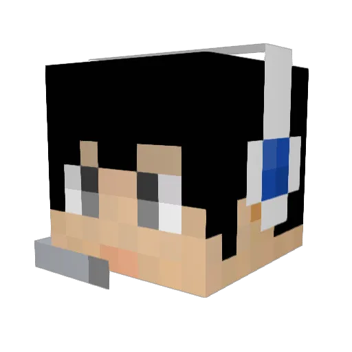 lb200202 Minecraft avatar head, 3D render