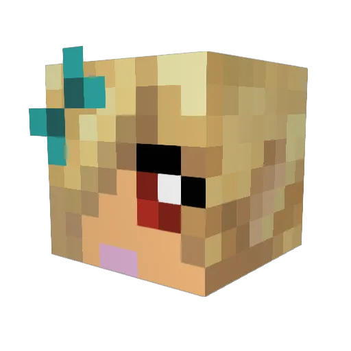 lbhood Minecraft avatar head, 3D render