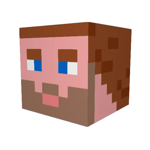 lbrick Minecraft avatar head, 3D render