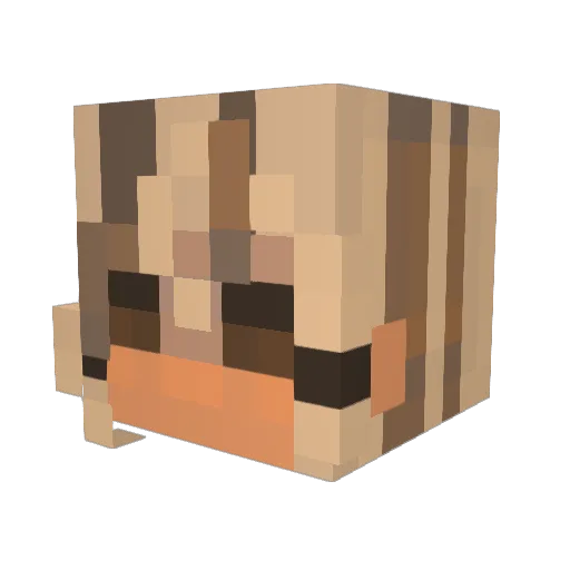 lbuni Minecraft avatar head, 3D render