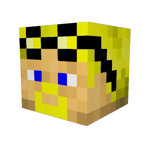 lchikenl Minecraft avatar head, 3D render