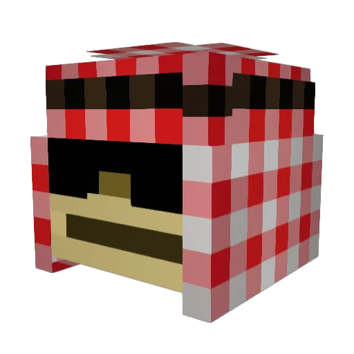 ldeale Minecraft avatar head, 3D render