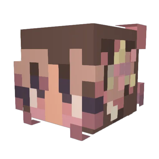 ldynat Minecraft avatar head, 3D render