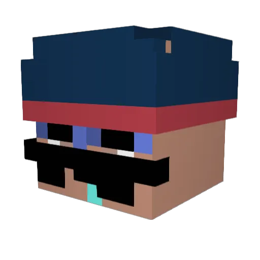 leDqvidV2 Minecraft avatar head, 3D render