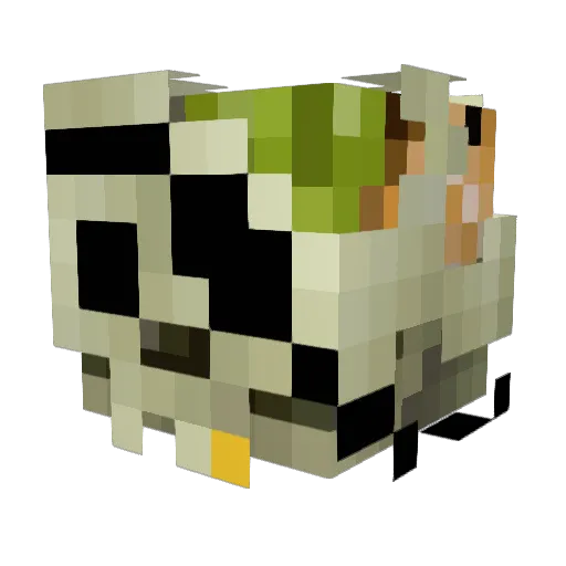 leLepreux Minecraft avatar head, 3D render